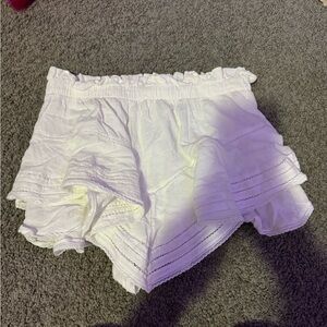 Aerie White Ruffled Mini Skirt